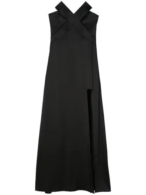 Genny X-embellished long dress Black 76AJO478N0071