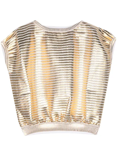 Genny striped lamé top Gold 76AJF874CMJLO