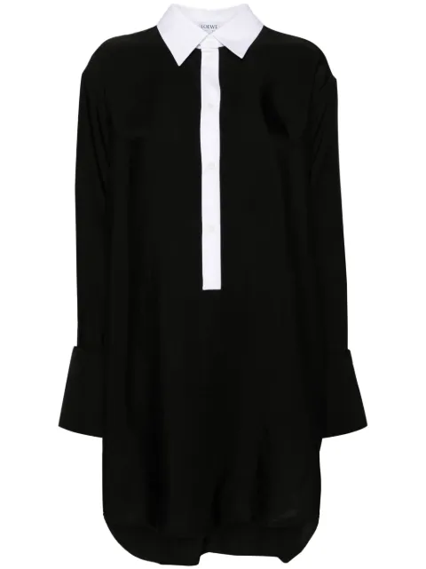 LOEWE detachable-collar midi shirt dress Black S540Y09XOD