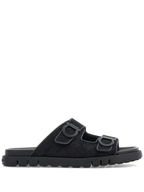 Ferragamo Gancini-jacquard sandals Black 775573