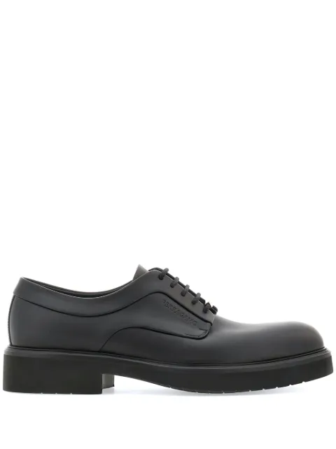 Ferragamo logo-debossed leather Derby shoes Black 774504