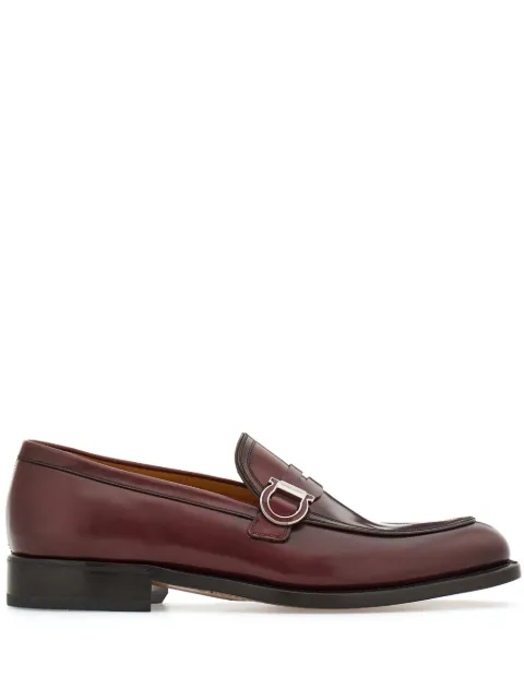 Ferragamo Gancini-plaque leather mocassins Red 774509