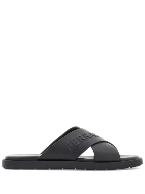 Ferragamo crossover-strap leather sandals Black 774329