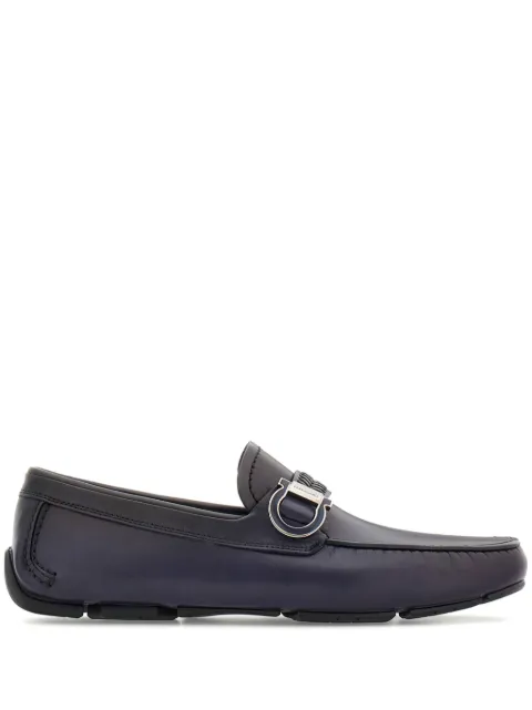 Ferragamo Gancini driver ornament loafers Blue 774655