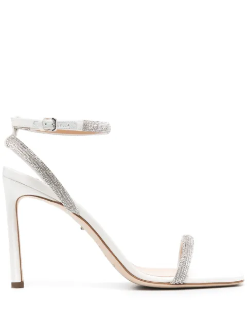 Sergio Rossi 100mm rhinestone-embellished satin sandals Silver B03000MAFT72B00