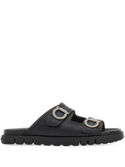 Ferragamo Gancini leather sandals Black 774491