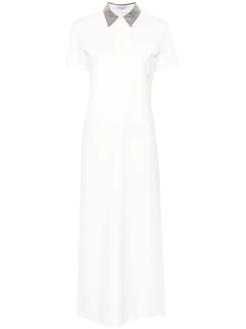 Brunello Cucinelli Monili-embellished polo dress White ML945AEG56C600