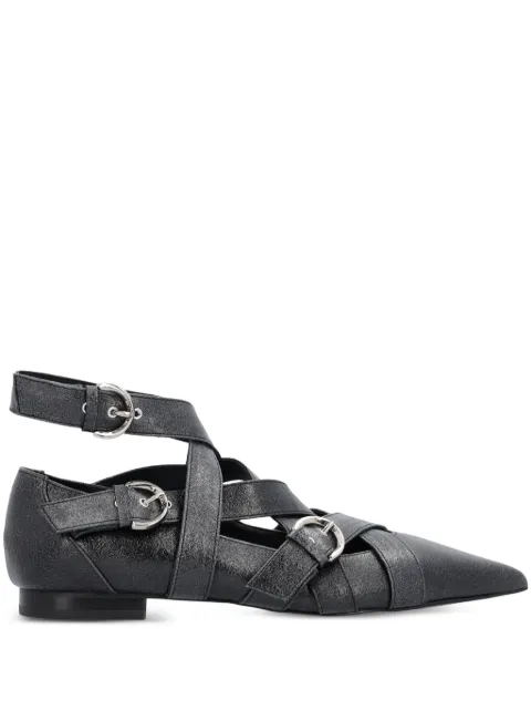 PINKO Gianira leather ballerina shoes Black SD0103P042