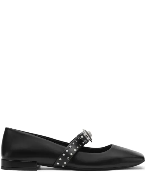 Versace Gianni Ribbon studded ballerina shoes Black 10160731A01006