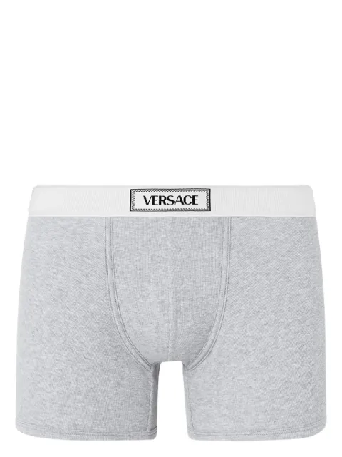Versace cotton ribbed long trunks Grey 10140381A09410