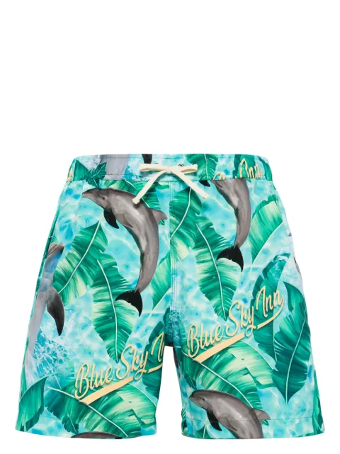 BLUE SKY INN dolphin-print drawstring swim shorts Blue BS2304SW030