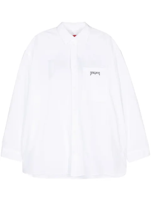 032c logo-print cotton shirt White SS24W0022