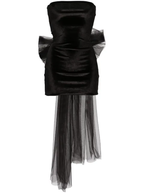 Atu Body Couture oversize-bow velvet miniskirt Black AT24087