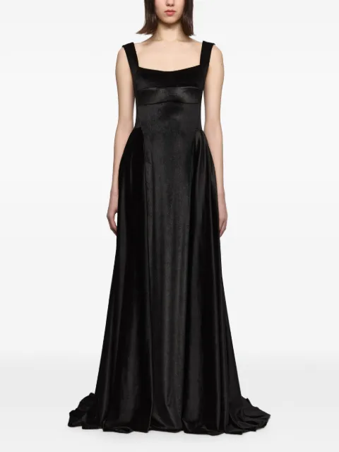Atu Body Couture V-back velvet maxi gown Black AT24085