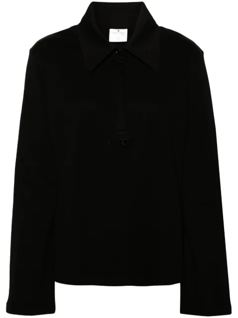 Courrèges piqué cotton polo shirt Black 224JPO026JS0122
