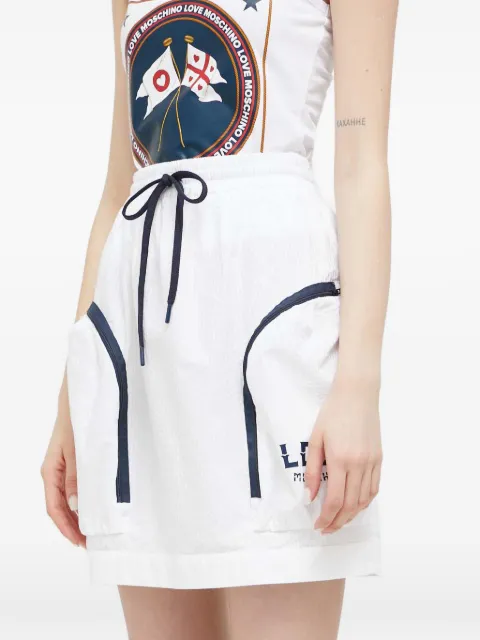 Love Moschino drawstring-fastening mini skirt White WGF3901T496A
