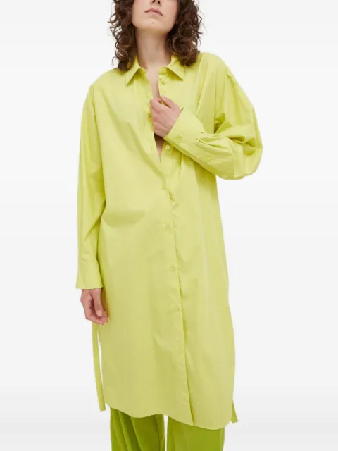 SAMSOE SAMSOE buttoned tie shirt dress Green F23100160