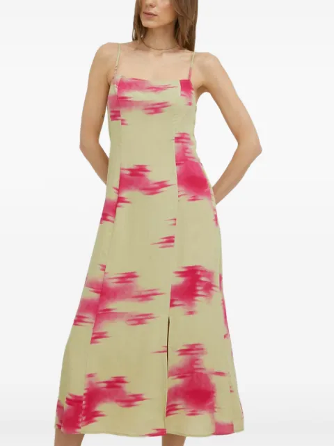 SAMSOE SAMSOE button print midi dress Green F23100152