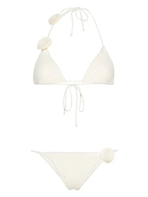 La Reveche Ashar floral-appliqué bikini set Neutrals LR24ASBASHARBIKINI