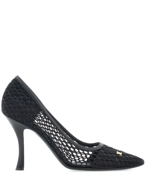 Ferragamo 95mm Vara-appliqué slingback pumps Black 774808