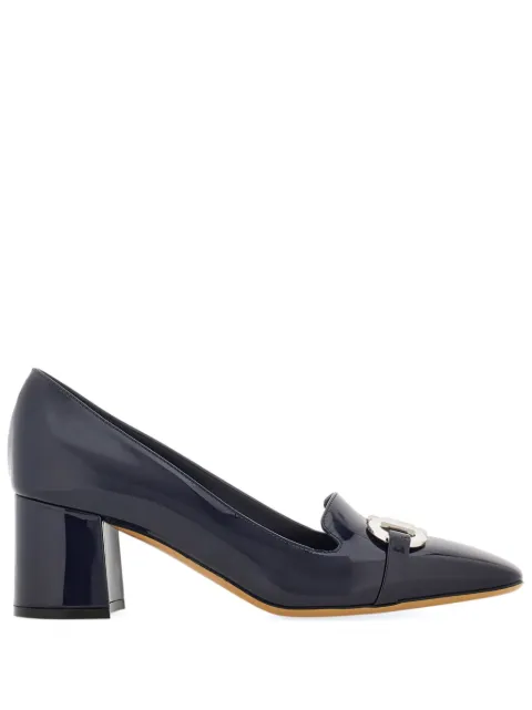 Ferragamo Gancini ornament pumps Blue 776839