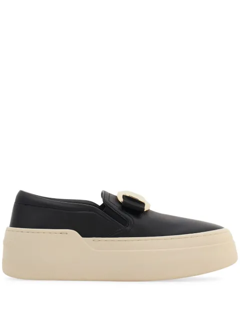 Ferragamo New Vara plate slip-on sneakers Black 774815