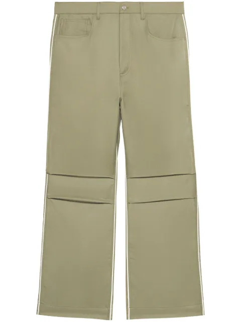 1989 STUDIO side-stripe wide-leg trousers Green SS24105COCOLG