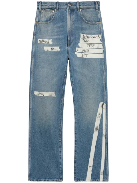 1989 STUDIO tape-print straight-leg jeans Blue SS2448DEDEWA