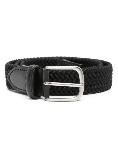 ERALDO leather-trim interwoven belt Black ELASTICORAYON