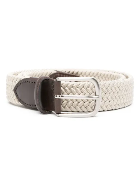ERALDO leather-trim interwoven belt Neutrals ELASTICORAYON