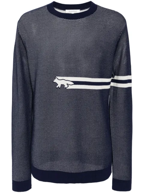 Maison Kitsuné Flash Fox mesh jumper Blue MM00811KT1100P492