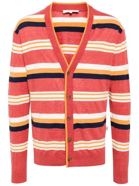 Maison Kitsuné striped intarsia-knit cardigan Red MM00503KT1106S646