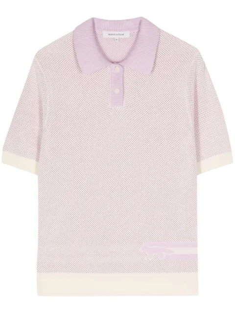 Maison Kitsuné Flash Fox knitted polo top Pink MW00204KT1100P502