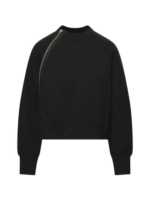 sacai S Sponge asymmetric-zip sweatshirt Black SCW234001