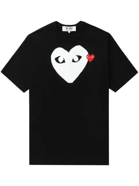 Comme Des Garçons Play heart-print logo-patch T-shirt Black AXT116051