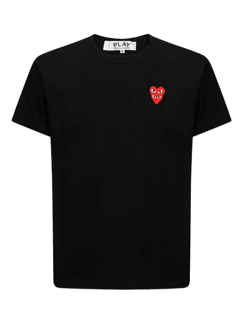 Comme Des Garçons Play logo-appliqué cotton T-shirt Black AXT288051