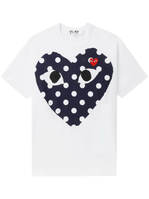 Comme Des Garçons Play heart-print cotton T-shirt White AXT234051