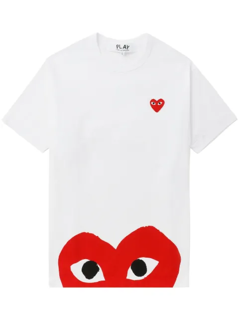 Comme Des Garçons Play heart-print cotton T-shirt White AXT034051