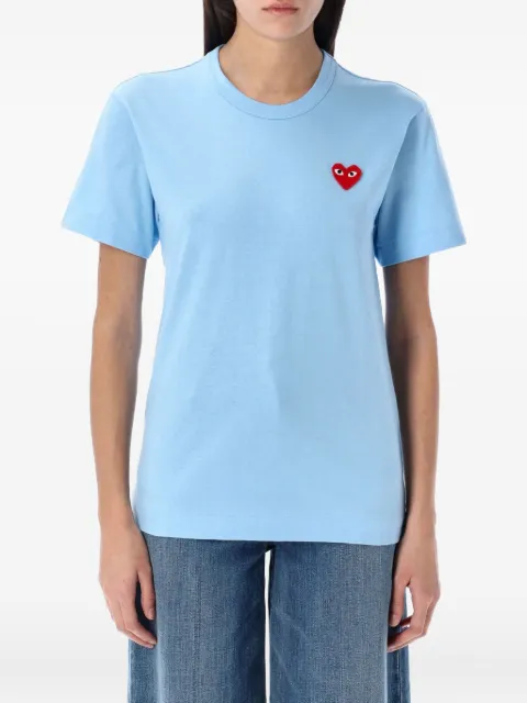 Comme Des Garçons Play logo-appliqué cotton T-shirt Blue AXT272051