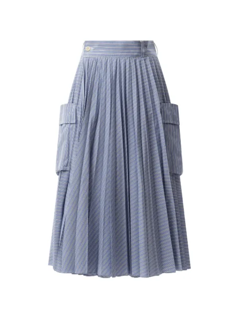 sacai striped pleated skirt Blue SCW2284