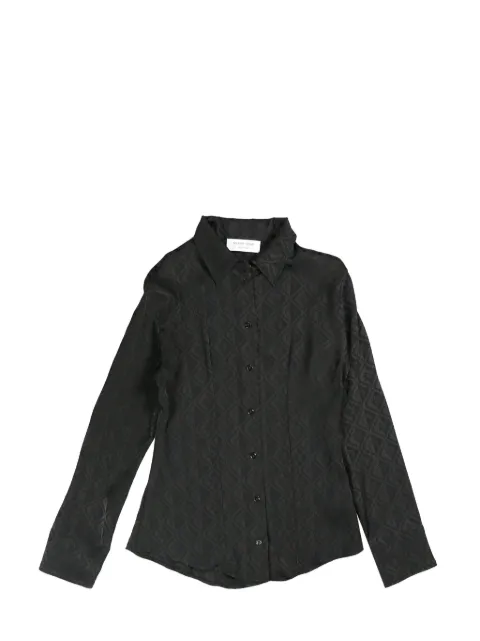 Marine Serre Moon Diamant jacquard shirt Black WSI015CWOV0023BK99