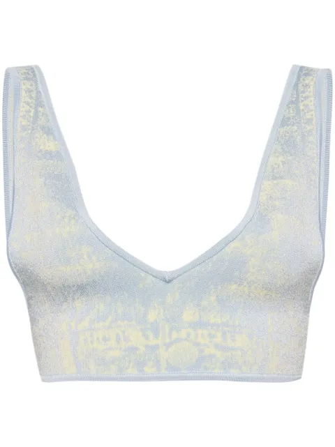 PH5 fake denim bra-style top Blue SS24TP030