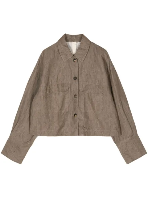 Forme D'expression mélange-effect drop-shoulder jacket Brown DG054ALS6