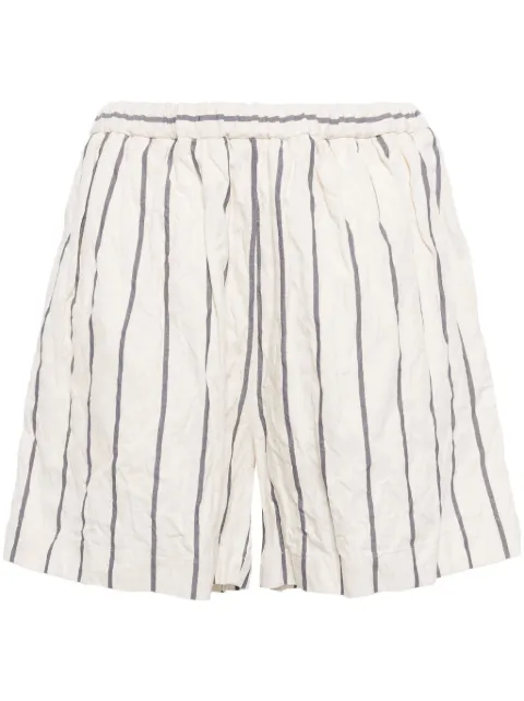 Forme D'expression crinkled striped shorts White DP045ALGA