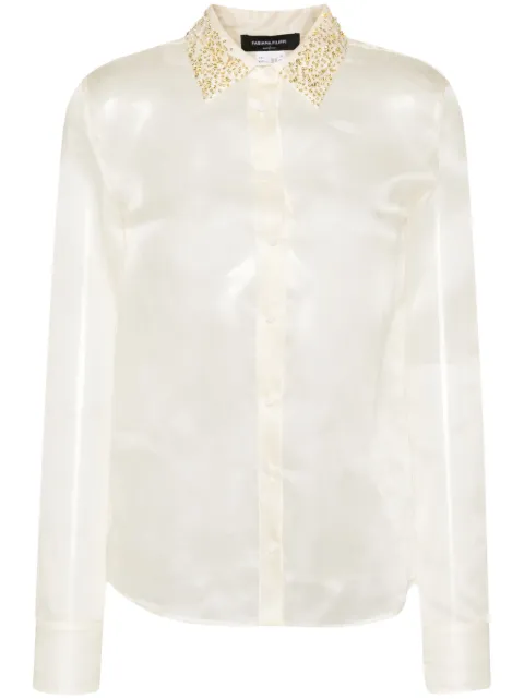 Fabiana Filippi crystal-embellished silk shirt Neutrals CAD274F233H4800000