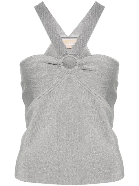 Michael Michael Kors halterneck knitted top Silver MS460W2AFB