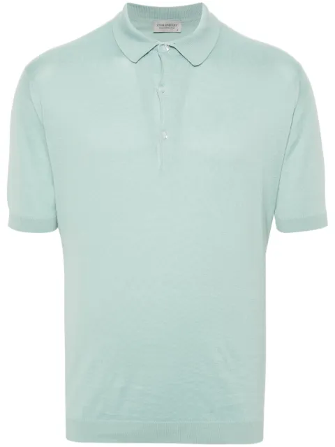John Smedley Adrian fine-knit polo shirt Green W31