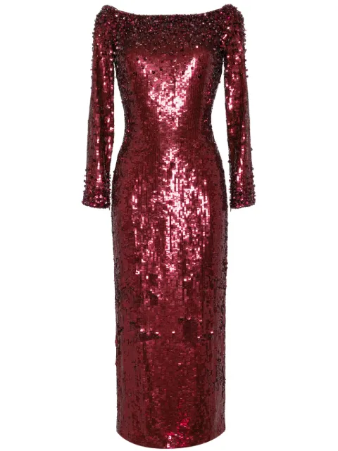 Jenny Packham Ballroom Blitz sequin-embellished dress Red ZAD114M