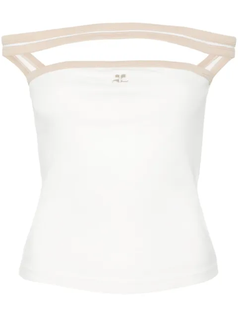 Courrèges Hyperbole Contrast sleeveless top White 224JTO301JS0070