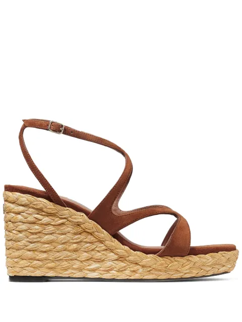 Jimmy Choo Ayla suede wedge sandals Brown AYLA85CUG